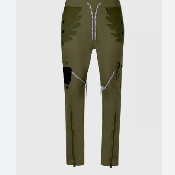 The Hideout Clothing Company unisex cargo jogger pants army green Size M & L - Picture 1 of 9